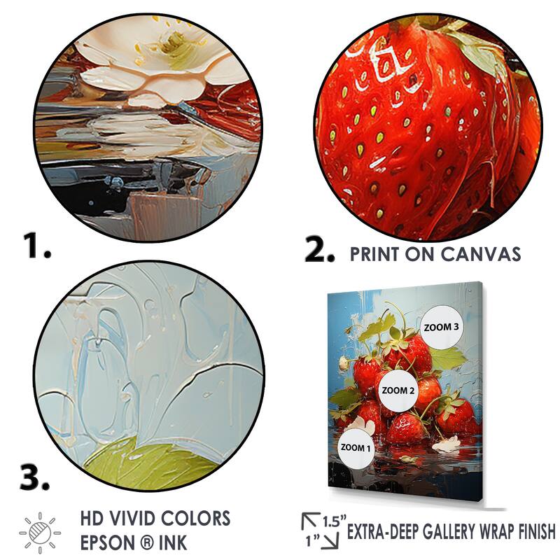 Designart "Scarlet Segments Strawberry Fruit" Fruits Wall Art Bed